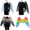Extra Large Black And White Angel Wings Costume Accessories For Halloween And Mardi Gras Celebrations