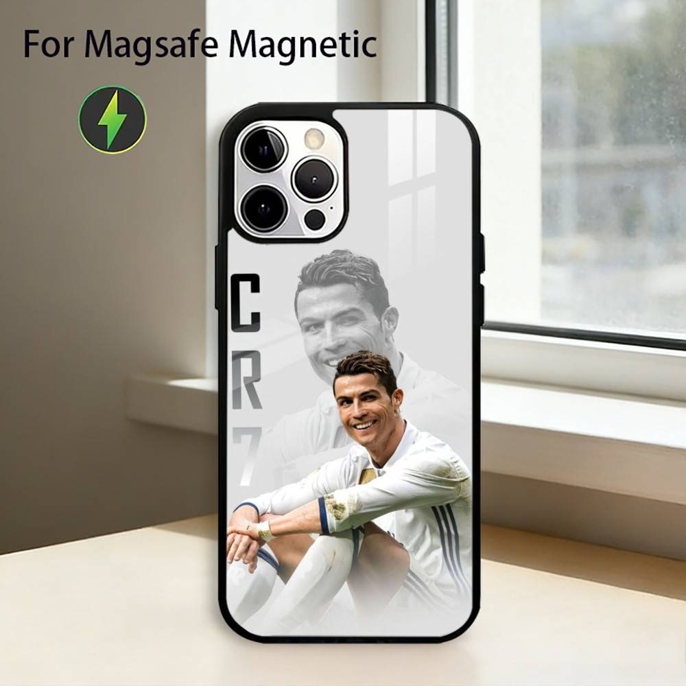 R-Ronaldo Cool CR7 Fußball Handyhülle Für iPhone17,16,15,14,13,12,11 Plus,Pro Magnetisch Für Magsafe Kabelloses Laden