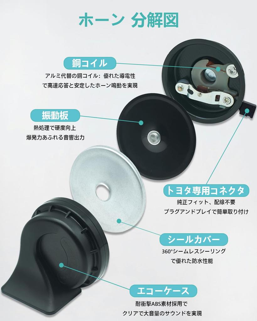 NEOGET Toyota Car Horn, Loud High Low 2 Tone Auto Horn, Waterproof 128db (Toyota Dedicated Horn)