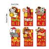 6pcs Cute Horse Year Red Packet Traditional Decorative Red Envelope Blessing Cartoon Money Gift Envelopes Wedding Ceremony