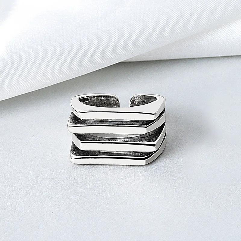 Silver Color Multilayer Simple Geometric Rings Charm Women Trendy Jewelry Vintage Party Accessories Gifts