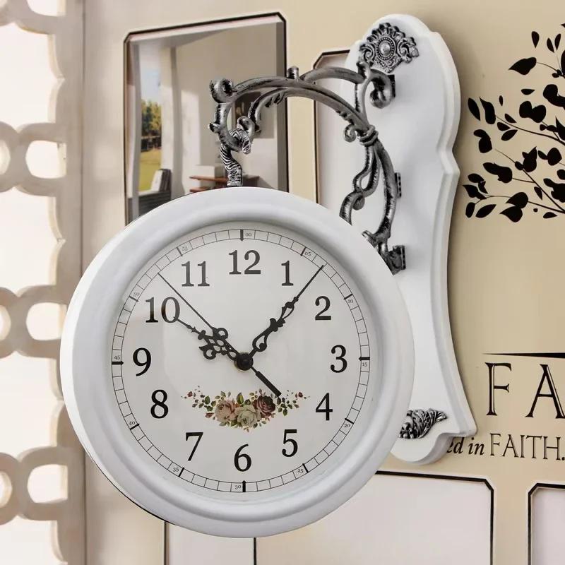 Главная Мода Гостиная Часы Двусторонние Настенные Часы Современные Простые Европейские Настенные Часы