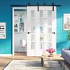 Sliding Door Hardware Kit, 200 cm, Carbon Steel, 2 Wooden Doors, Black