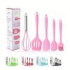Silicone Kitchenware Cooking Utensils Set Non-stick Cookware Spatula Shovel Egg Beaters Wooden Handle Kitchen Cooking Tool Set