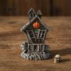 Skull Ornaments For Halloween Haunted House Ornament, Resin Miniature, Dark Shape Miniature Scene Decor with Elements Desktop Decoration for