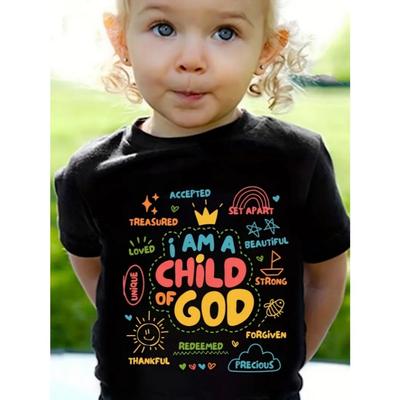 T-shirt God's Son Printed Girl Cute T-shirt, Casual Short Sleeve Comfortable Summer T-shirt
