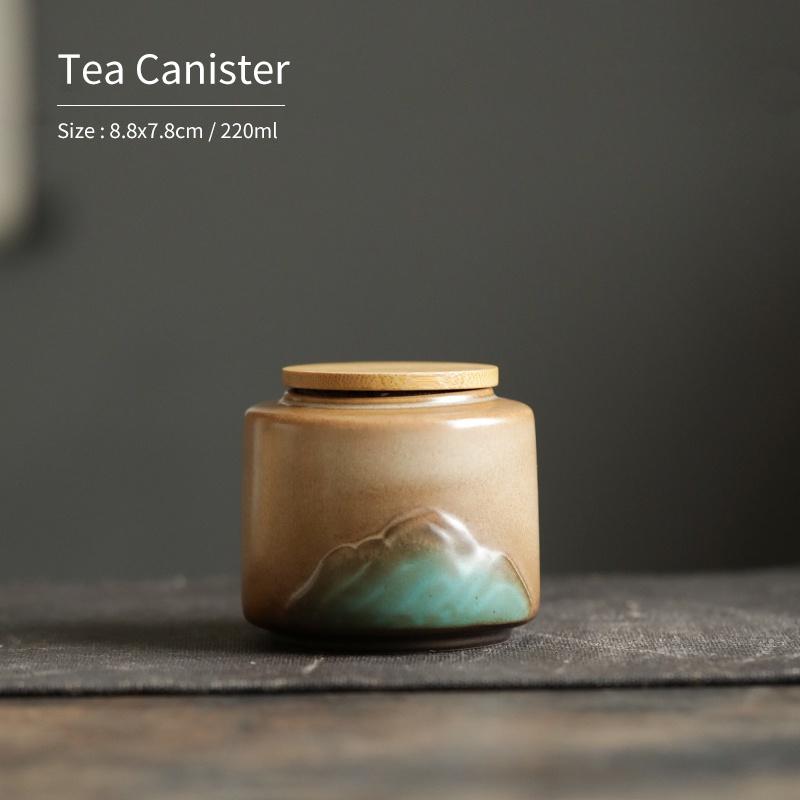 

220 мл Керамическая банка для чая Креативная банка для хранения Маленькая банка для хранения чая Японский стиль Герметичная банка