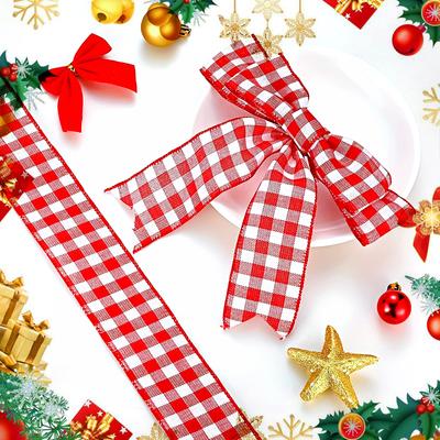 1Pcs Gift Packaging Christmas Ribbons Christmas Tree Decoration Indoor Outdoor Striped Ribbon Ribbon