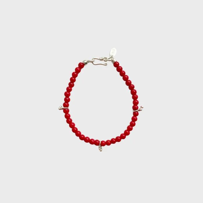 deep rose red cherry bracelet