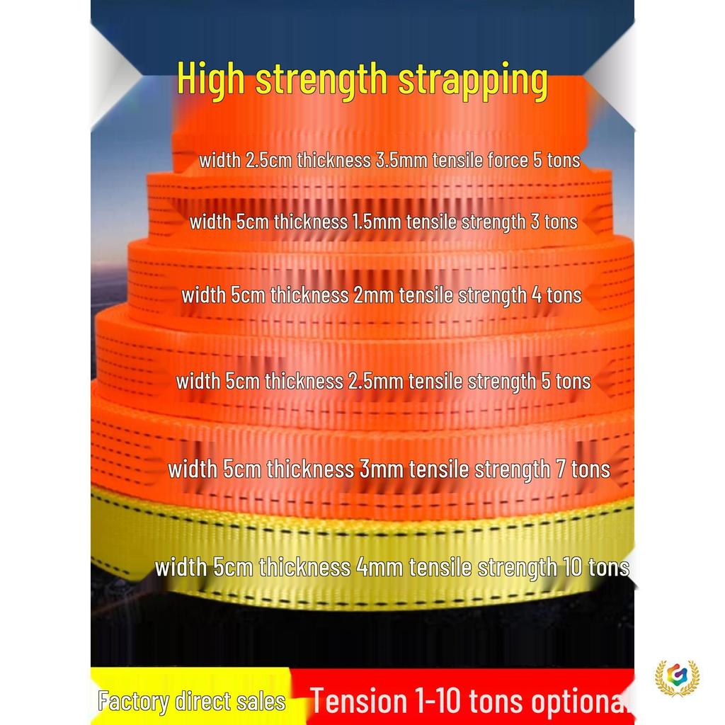 Strapazierfähige Zurrgurte für LKW und Anhänger - Flachband aus Polyester für Fracht-, Brems- und Abschleppseile.