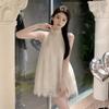 Super Fairy Camellia Lace Halterneck Sleeveless Off-shoulder Loose Sweet Age-reducing Dress Sexy Pure Desire Socialite Short Skirt