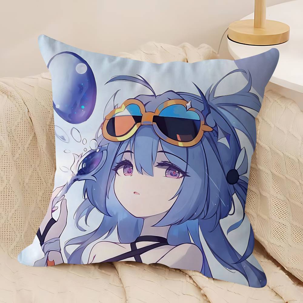 

H-HONKAI IMPACTS Подушка-персонаж Подарок Подушка для украшения дома и офиса Подушка для спальни Диван Автомобильная наволочка для подушки 12x12Inch