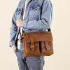 Men's Crossbody Bag, Crazy Horse Leather Single Shoulder Men's Bag, Large Capacity Personalized Mailman's Bag, Layered Cow Casual Retro Bag