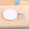 1:12 Dollhouse Miniature Plate Knife Fork Spoon Set Doll Kitchen Tableware Decor