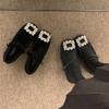 Rhinestone Mary Jane Single Shoes Plush Shoes Cotton Shoes Round Head Commuting Shoes