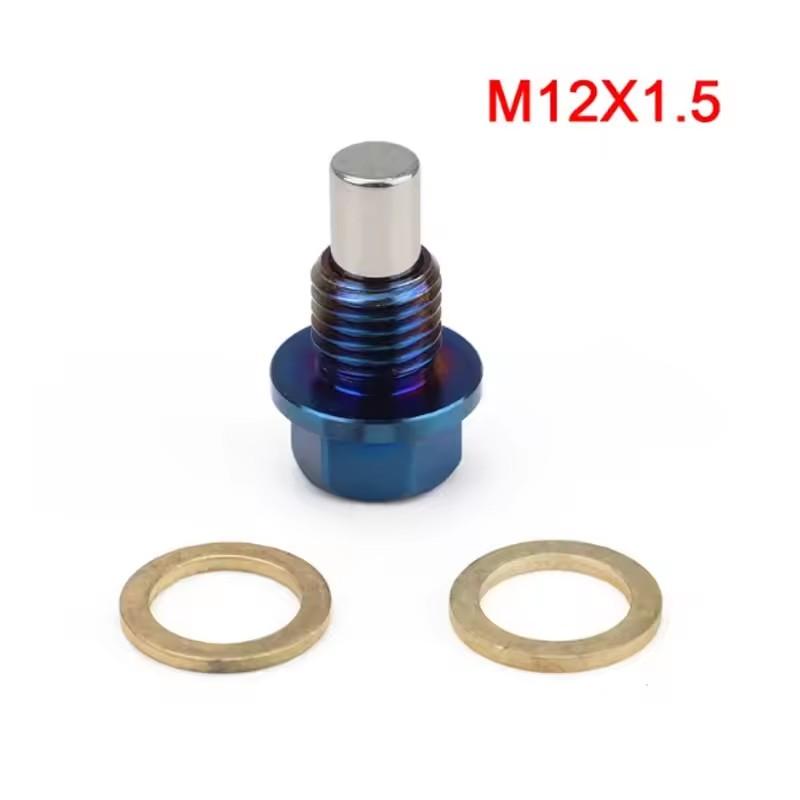 Titanlegierung Magnetischer Ölablassschraube Ölwanne Mutter M12x1.25 M12x1.5 M12x1.75 M14x1.5 Wiederverwendbar Magnetismus 5000 Gs