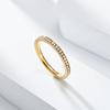 2025 2mm Iced Out Cubic Zirconia Ring Female Gold copper Color Stainless Steel Wedding Rings for Women Fashion Zircon Gift