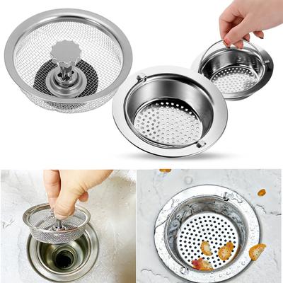 Steel Cleaning Water Sink Plug Plug Filter Basket Sink Strainer Food Hair Stopper Colander