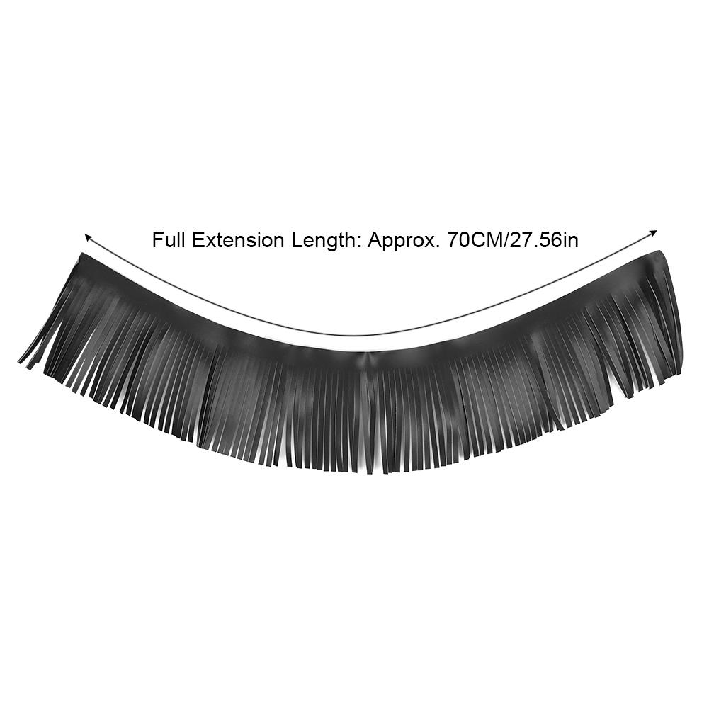 2 Stück Motorrad Retro Fußpedal Satteltasche Handwerk Kunstleder Fransen(Schwarz)