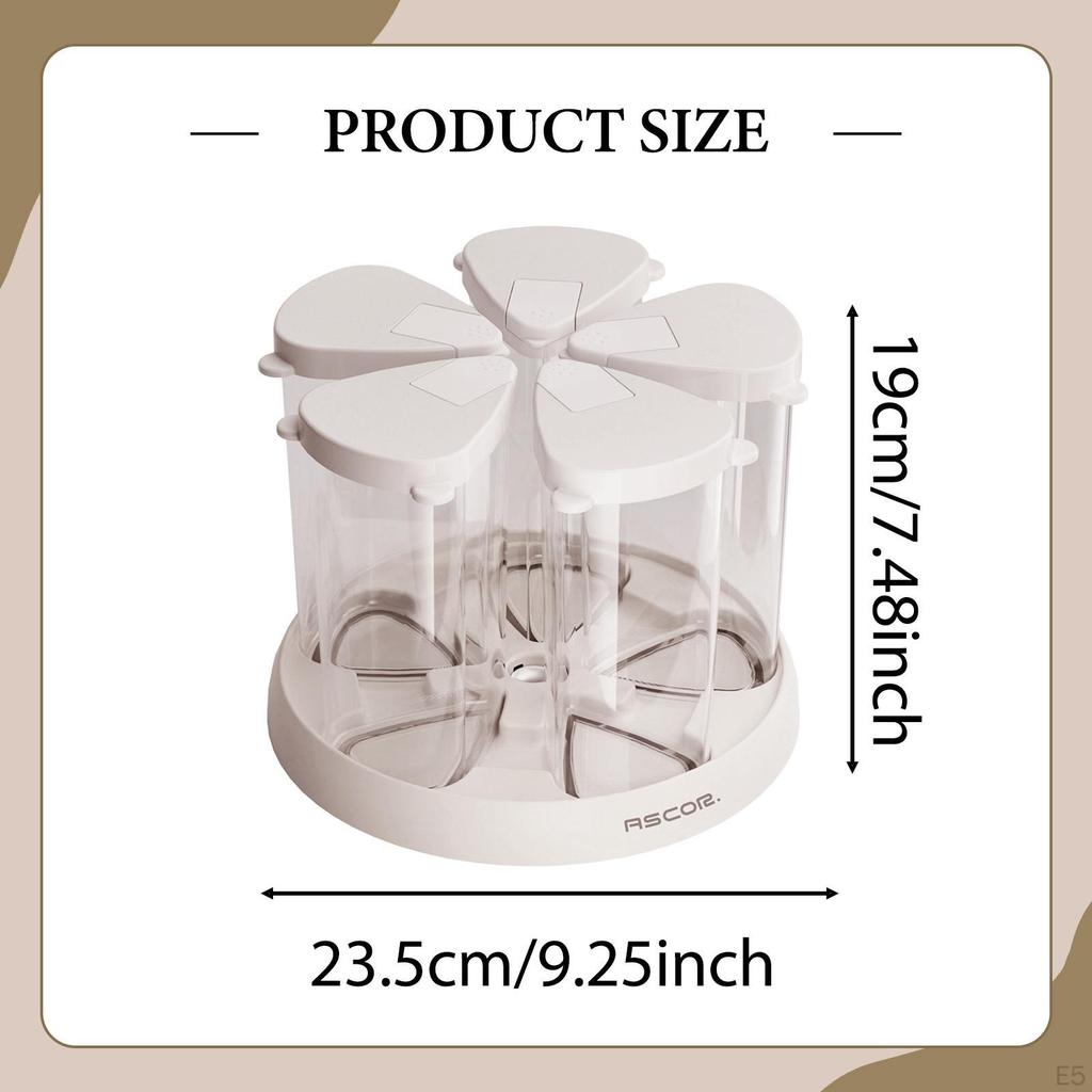 Dry Food Storage Containers Grain Dispenser 360° Rotating Organizer Rice for Beans Barley