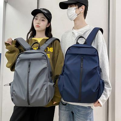 Fashion Schoolbag School Season College Student Junior High School High School Backpack Simple Travel Solid Color Backpack Computer Bag
