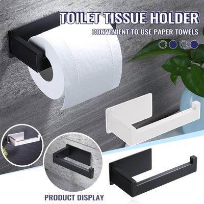 304 Stainless Steel Paper Towel Rack  Perforated Wall Hanging Paper Rack