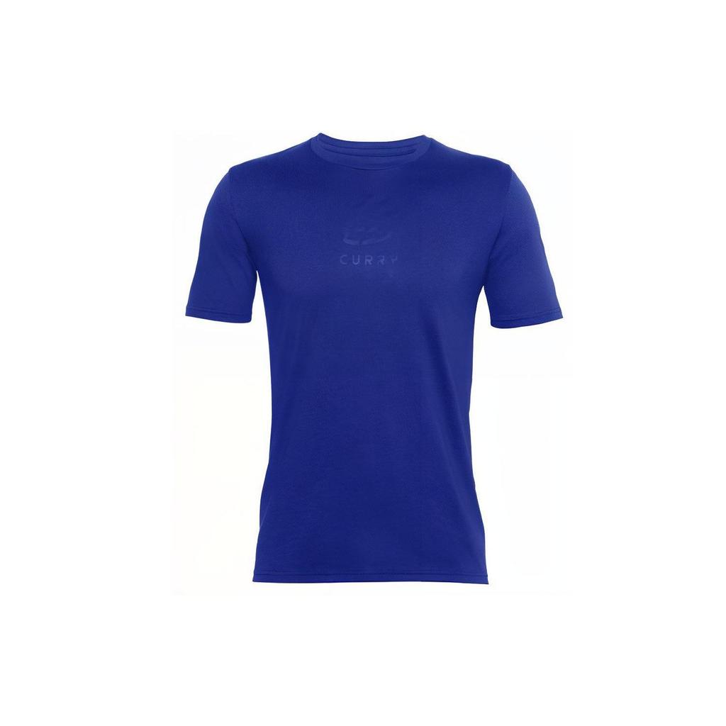 Under Armour Logo Print Round Neck Loose Short Sleeve T-Shirt Men Tops Blue 1357001-400