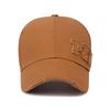 Korean Style Ripped Edge Baseball Cap with Patch Letters - Versatile Duckbill Hat for Women