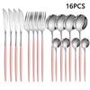 16pcs Household Stainless Steel Tableware Set Western Steak Knife Fork Spoon Tableware Hotel Restaurant Tableware