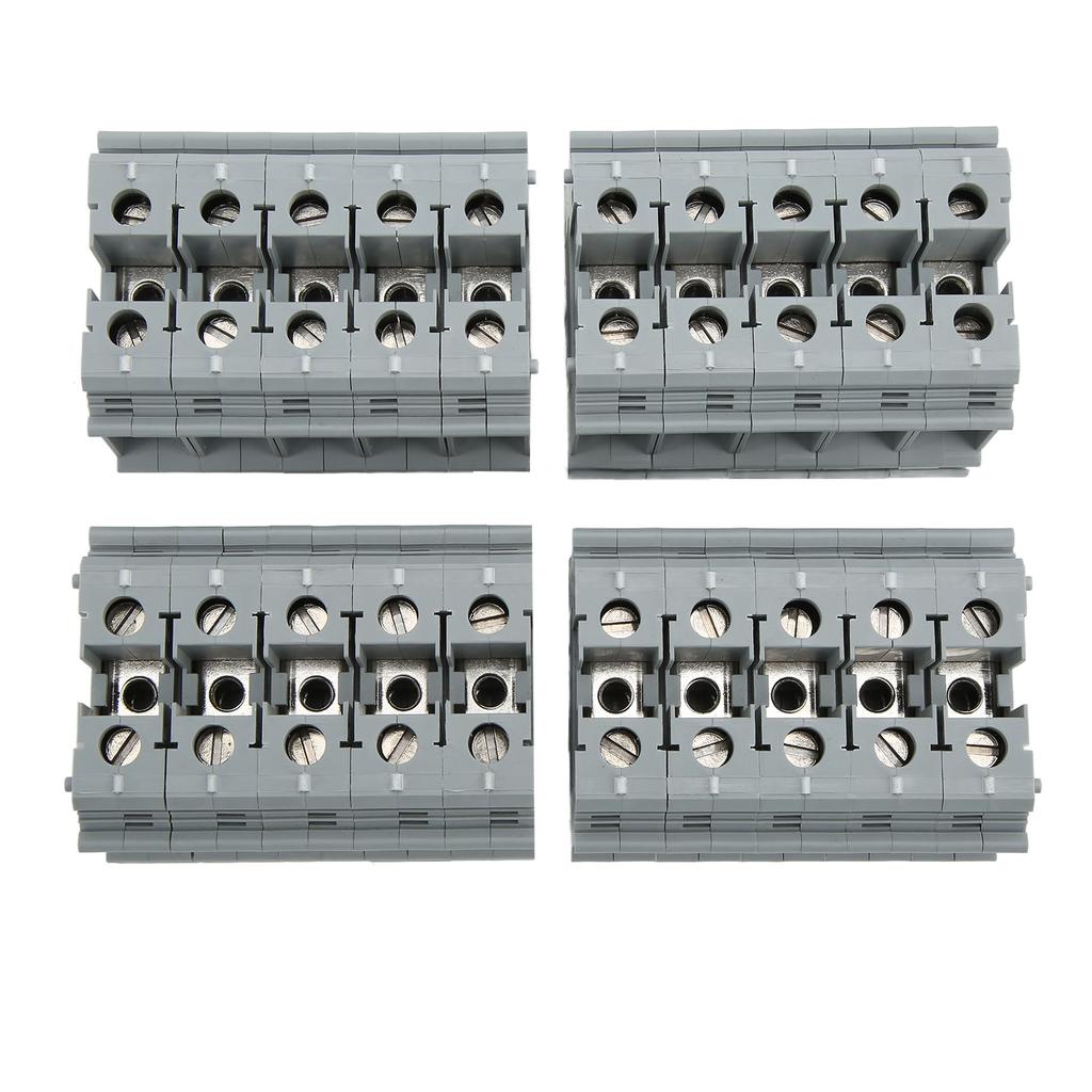 20pcs Terminal Block Rail Type 125A 800V Powerful Conductivity Ground Terminals for Electrical Wire