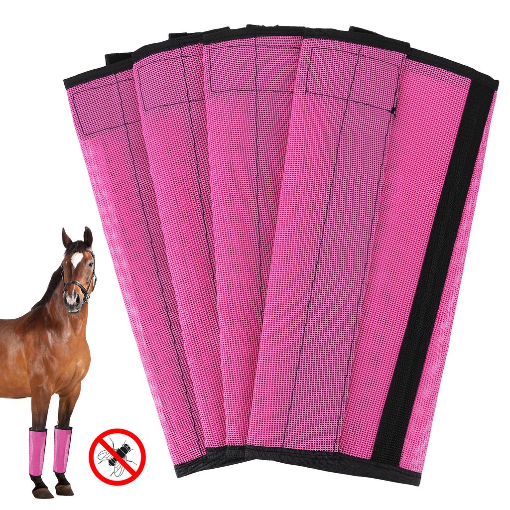 4 Sets Horse Foot Protective Cover Breathable Mesh Horse Boots Mesh Fly Boots for Horse for Preventing Flies Mosquitoes Bite