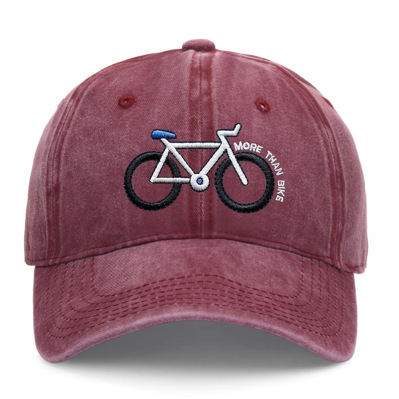 1pc Bicycle Pattern Embroidered Lightweight Baseball Cap,Unisex Breathable Lightweight Adjustable Dad Hat for Cycling Enthusiast