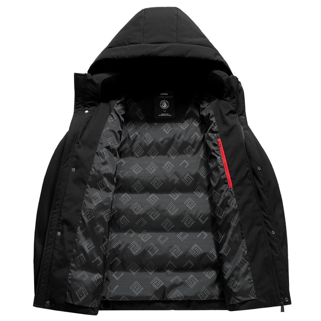Men's Winter Goose Down Hooded Jacket - Stylish & Trendy 90% White Goose Down Filling
