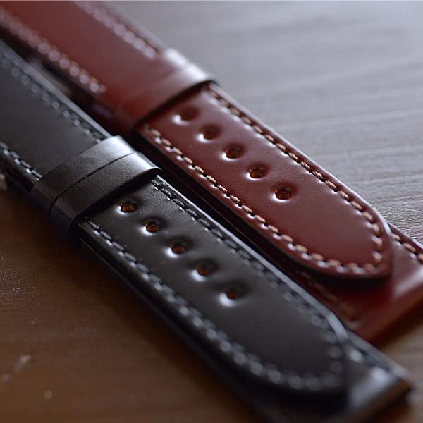 Cordovan Watch Strap Watch Band Leather Replacement In Japan Genuine [ROCOTTE] (Chocolate / 20-16mm / Horseskin) (Made / Leather)