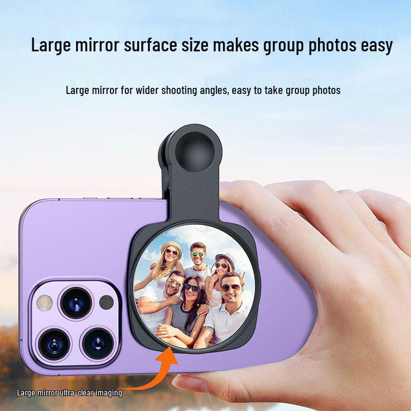 Mobile Phone HD Reflective Selfie Mirror - Handheld Sky Reflection Convex Mirror.