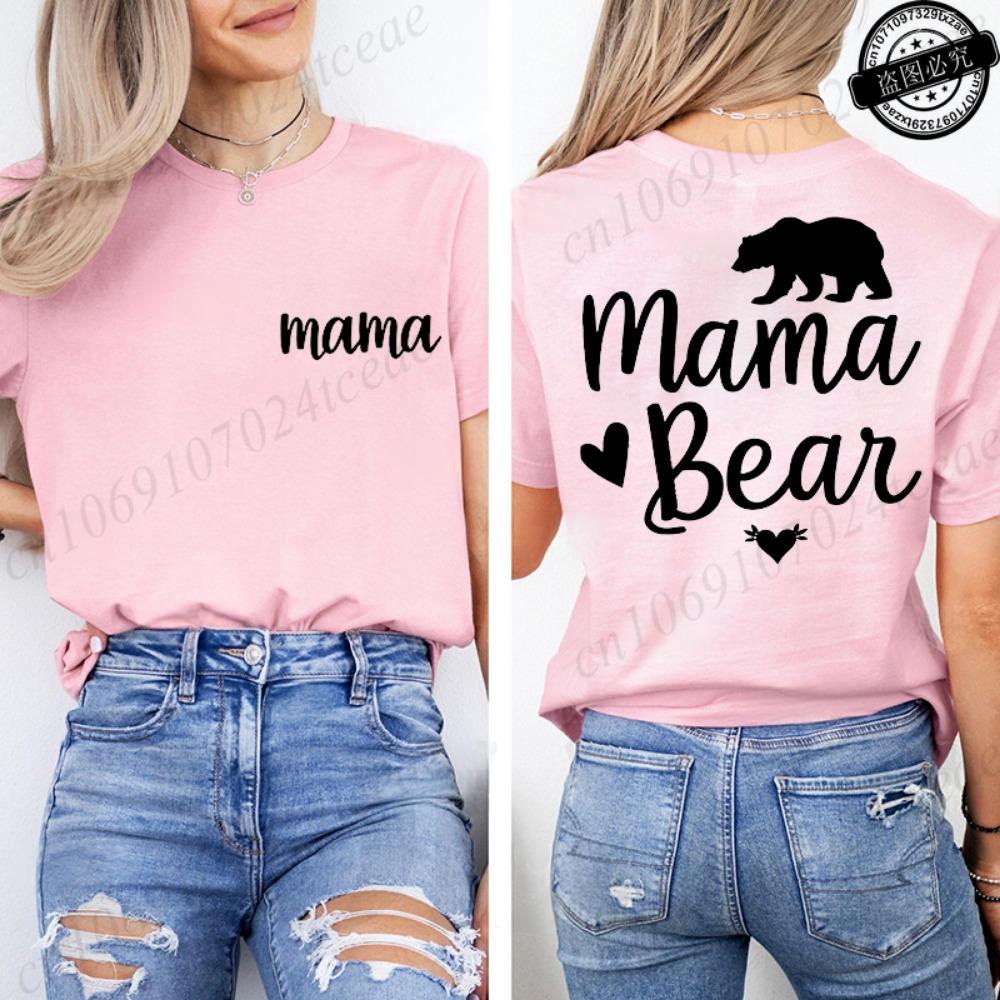 Women Tops Mama Bear Graphic T Shirt Clothes Short Sleeve Tee Shirts Summer Fashion Female T-Shirts Trend Clothing Mom Gifts