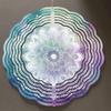 2D Metal Mandala Flower Wind Spinner Octagonal Design Blue Purple White Patterns Indoor Outdoor Decor Thanksgiving Christmas Gift Durable Easy To Hang