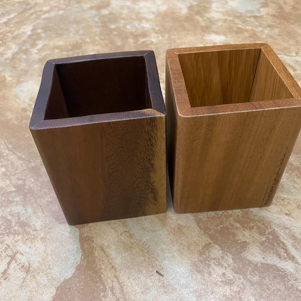 High-Quality Black Walnut Wood Pen Holder Minimalist Desktop Organizer Box For Office Stationery Storage Wooden Desk Accessory