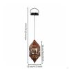 Metal Solar Lantern Hollow Carved Pattern Hanging Automatically Turns on at Dusk