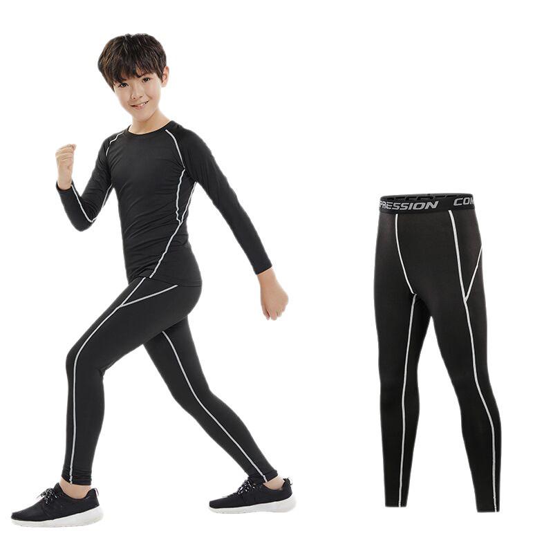 Boys' Quick-Dry Running Tights & Fitness Base Layer Set for Autumn/Winter
