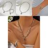 Geometrische Legierung Choker-Halskette und Armband-Set mit Strass-Anhänger für Damen