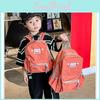 Color Simple Solid Letter Decoration Children Backpack With Pocket Multi