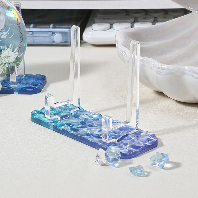 1PC Clear Acrylic Display Easels Water Ripple Mini Display Stand Plate Holder Stand Picture Frames Rack Wedding Home Decor