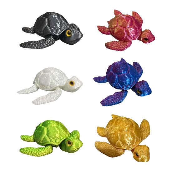 Figurina di Tartaruga Marina Stampata in 3D, Ornamento Tartaruga con Articolazioni Mobili, Modello Tartaruga Antistress Giocattolo Fidget, Decorazione Animale Marino per Casa Ufficio