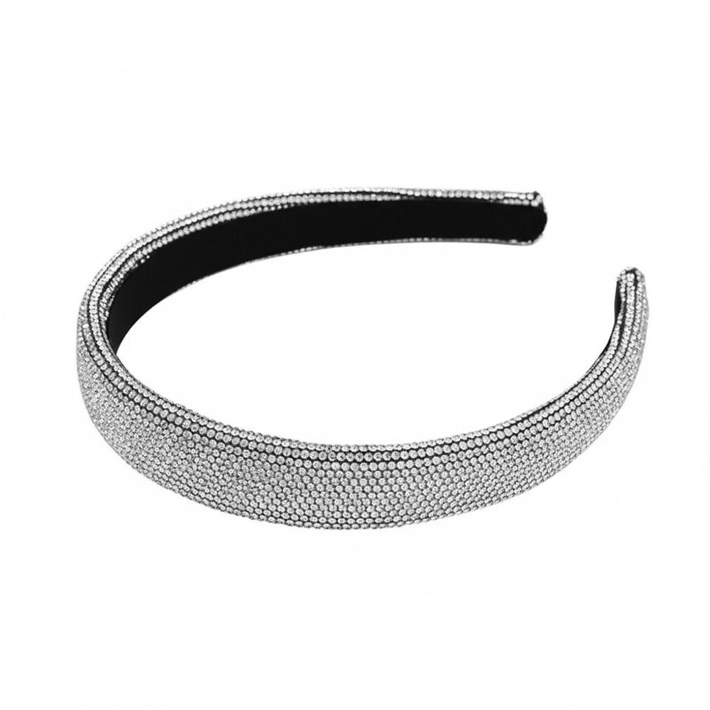 Fashion Sparkling Rhinestone Headband Cute Full Rhinestone Shiny Hair Hoop Sweet Style Velvet Headwear Wash Face