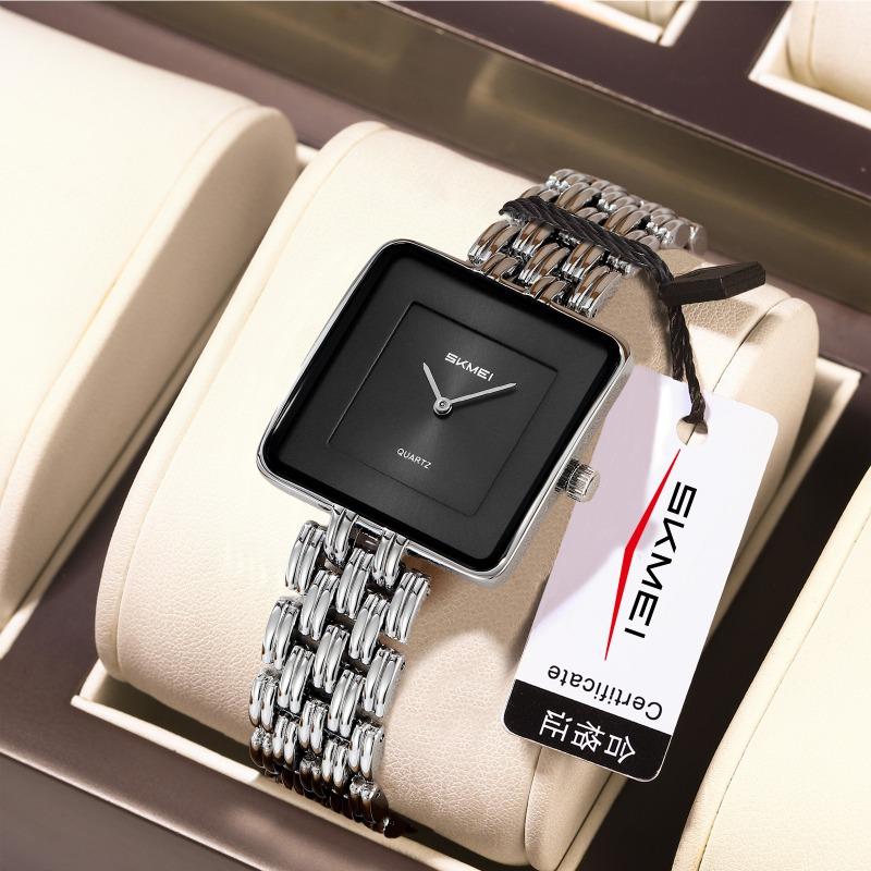 Ladies Quartz Watch Fashion Steel Belt Couple Watch Simple Gold Square Women's Quartz Watch Beauty Zone
