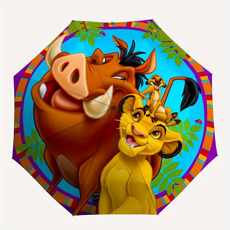 

1pc Lion King Automatic Umbrella Durable Iron Frame & Plastic Handle, Sturdy Construction, Playful Design yy250821022