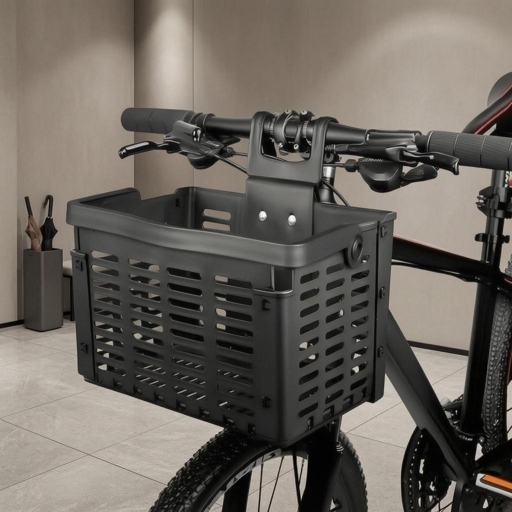 Folding Bike Basket Long-Lasting Foldable Strong for Commuting
