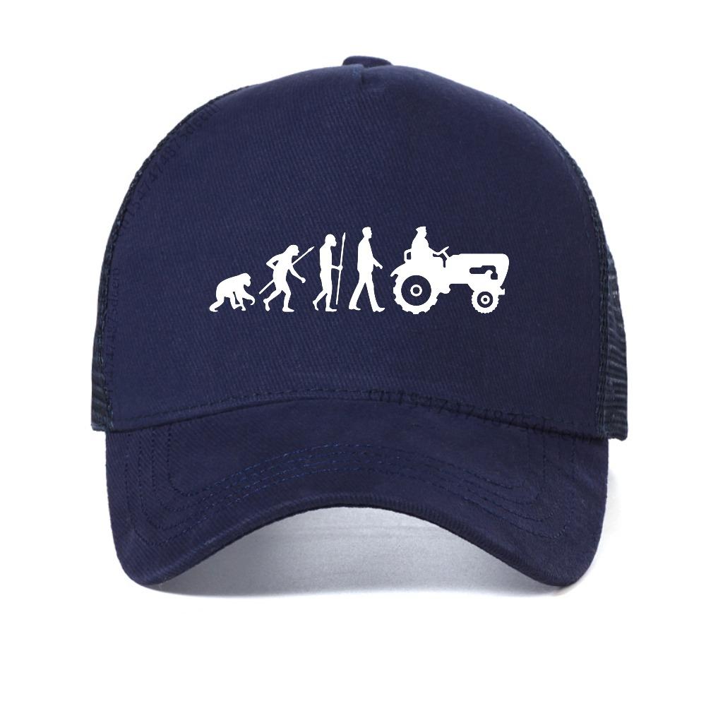 Men Humorous Tractor Evolution Graphic Baseball Cap Outdoor Casual Breathable Mesh Trucker Hat Fashion Snapback Hats
