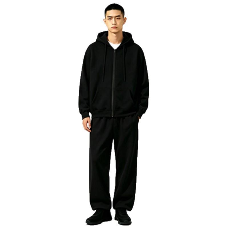 Unisex Solid Color Zip-Up Sports Hoodie - Casual Slim-Fit Jumpsuit for Autumn/Winter